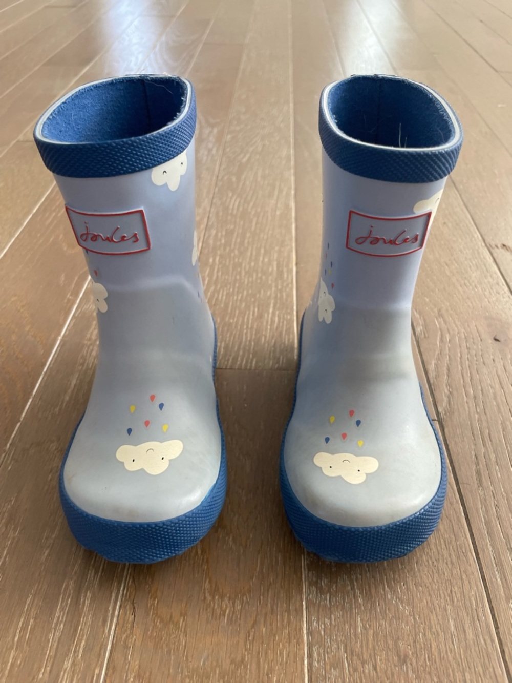 Joules Kids Rain Boots ☁️ Cloud Print Blue Wellies | UK Size 6 | US Size 7